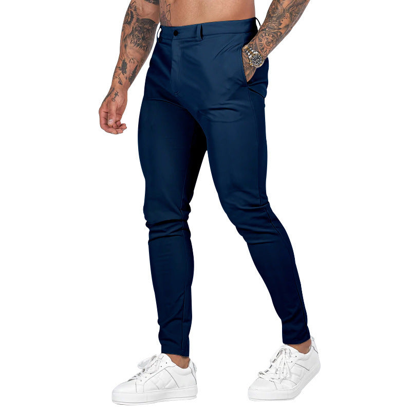 Nick slim fit men's dress trousers elegant tailored silhouette high-quality fabric everyday wear