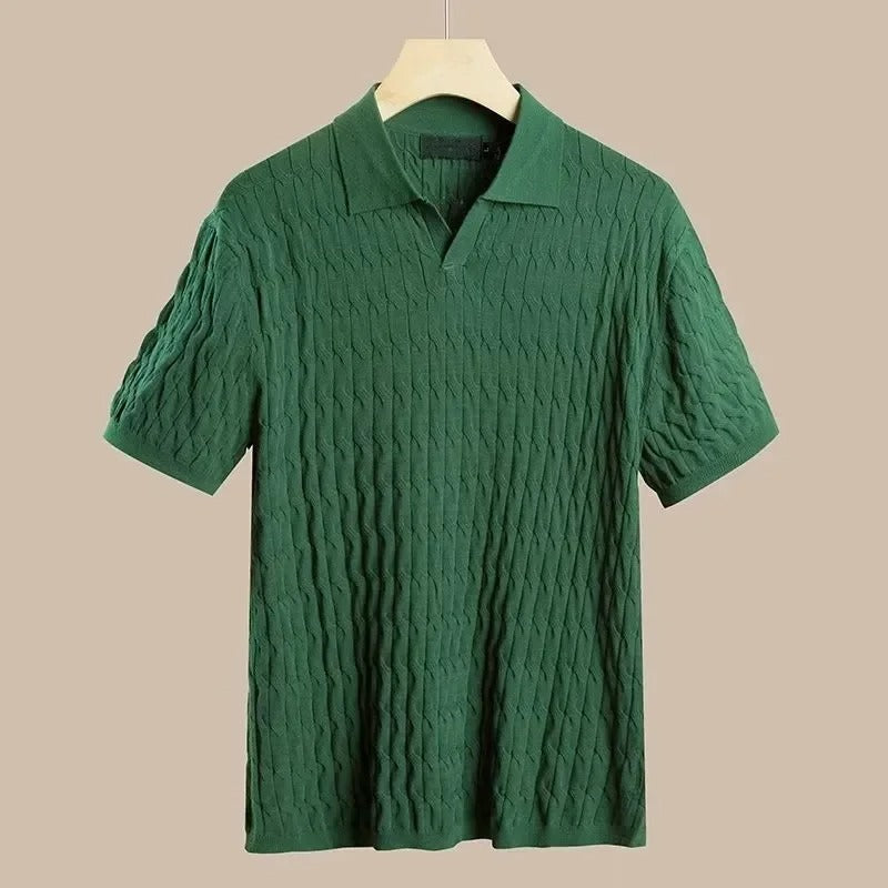 Men's Sebastian lightweight knit polo shirt elegant smart-casual summer essential breathable fabric