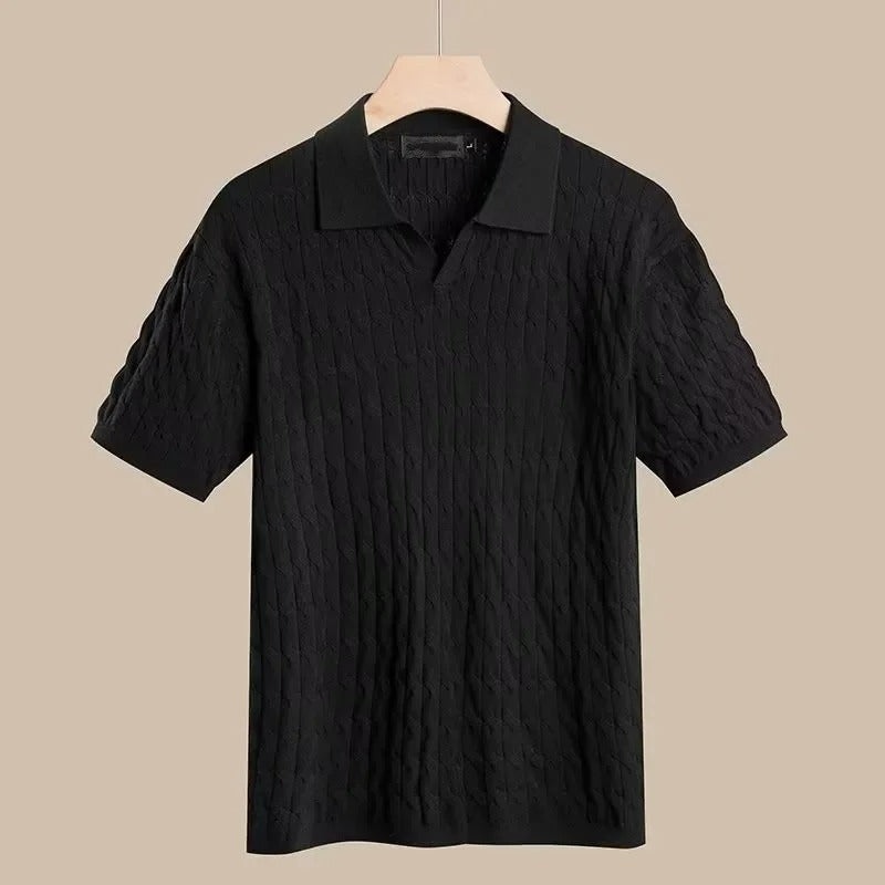 Men's Sebastian polo shirt lightweight breathable knit elegant smart-casual summer essential