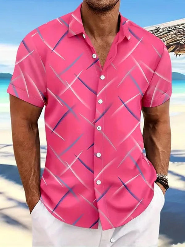 Men's Francis linen shirt elegant breathable slim cut summer essential in neutral tone