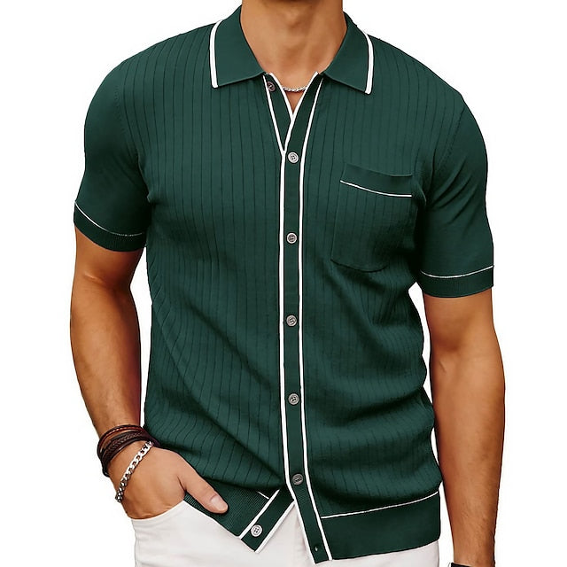 Men's elegant lightweight breathable polo shirt in classic cut with soft-touch airy fabric for warm weather