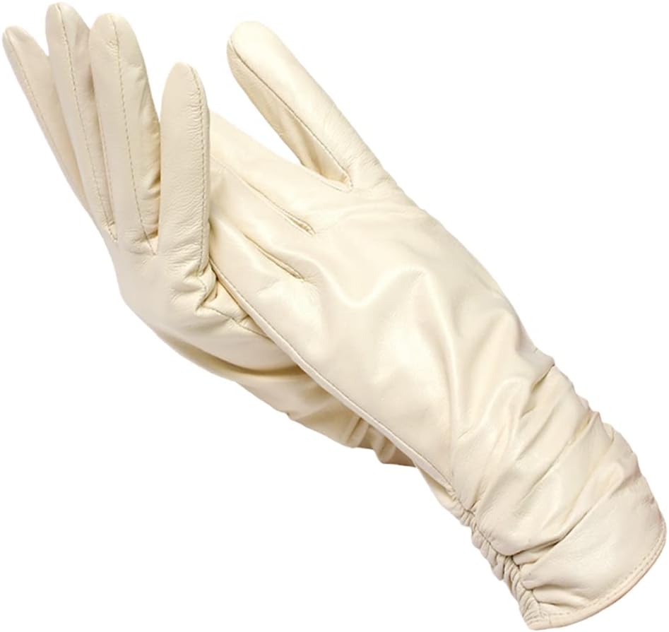 Women's Elise elegant winter leather gloves with soft wool lining, full grain premium leather