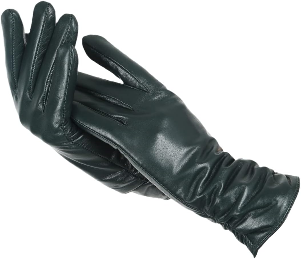 Women's Elise elegant leather gloves soft wool-lined full grain leather winter essential