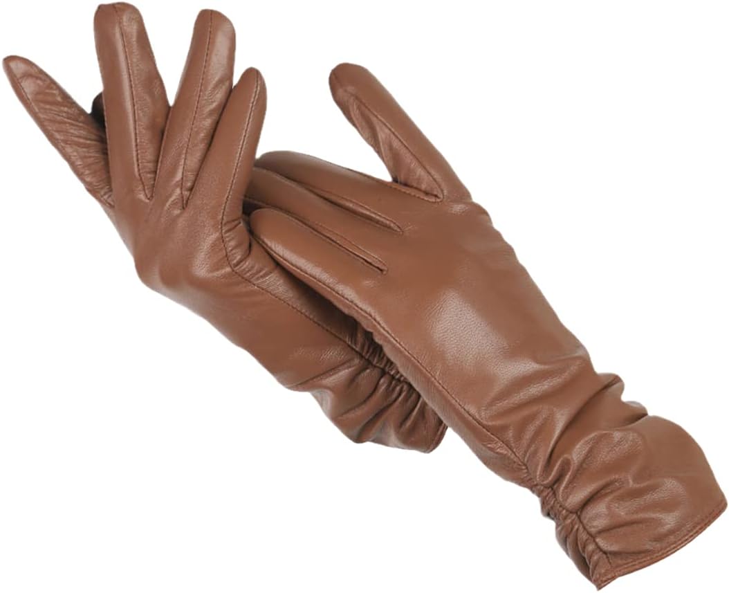 Women's Elise elegant leather gloves soft wool-lined winter essential in premium full grain leather