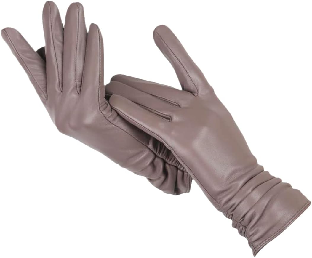 Women's Elise elegant leather gloves wool-lined premium full grain winter essential in multiple colors