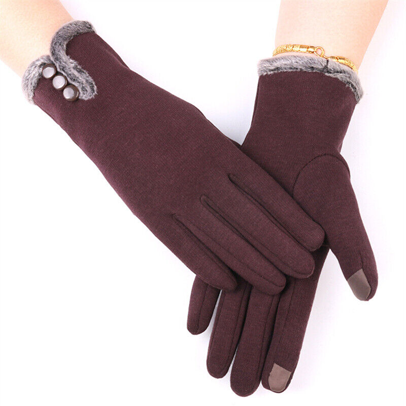 Elise women's cashmere-lined cotton gloves, elegant one-size winter accessory with refined warmth