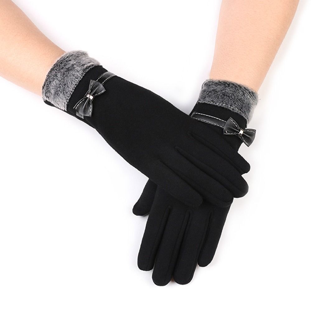 Elise women's elegant cashmere-lined gloves in classic style, one-size cotton blend for winter warmth