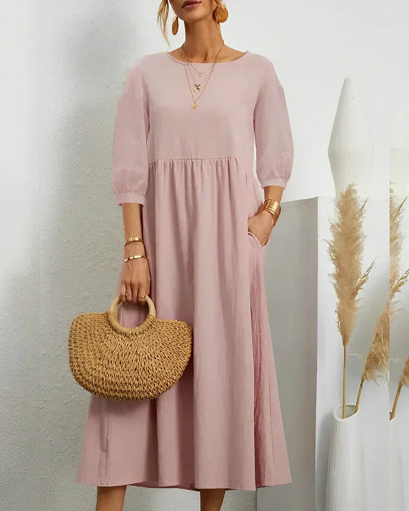Elle&Vire lightweight airy summer dress for women, breathable flattering fit for warm days