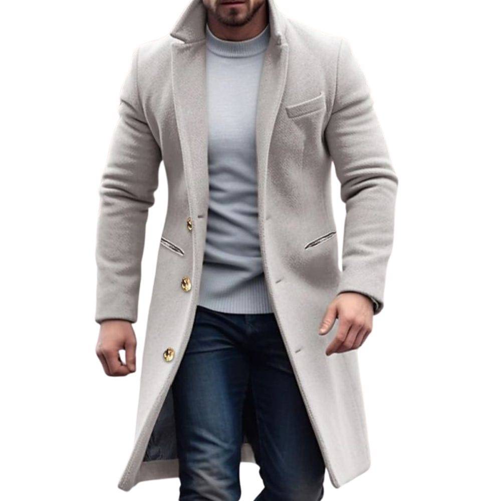 Men's tailored longline coat in classic cut, sharp versatile outerwear for modern professionals