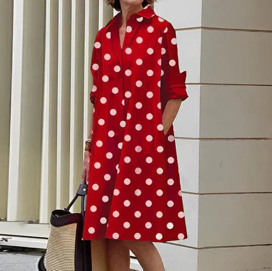 Women's casual relaxed fit dress by Eva Janssen, everyday polished style with durable easy-care fabric