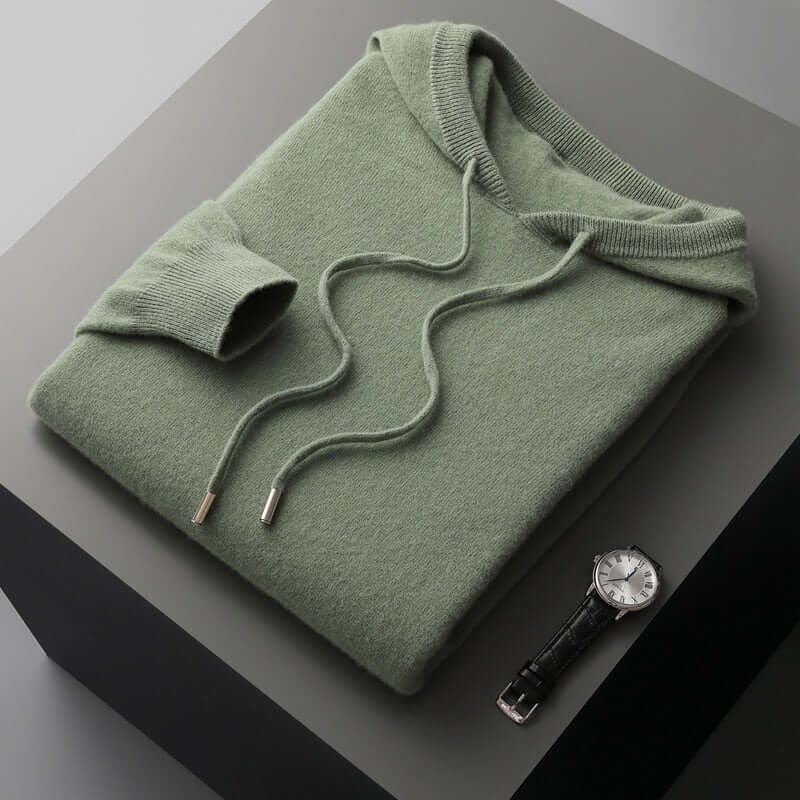 Men's soft knit pullover hoodie cozy warm everyday casual layer premium comfort fabric