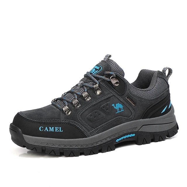 Rugged brown Explorer hiking shoes with durable all-terrain grip sole and breathable comfort fit