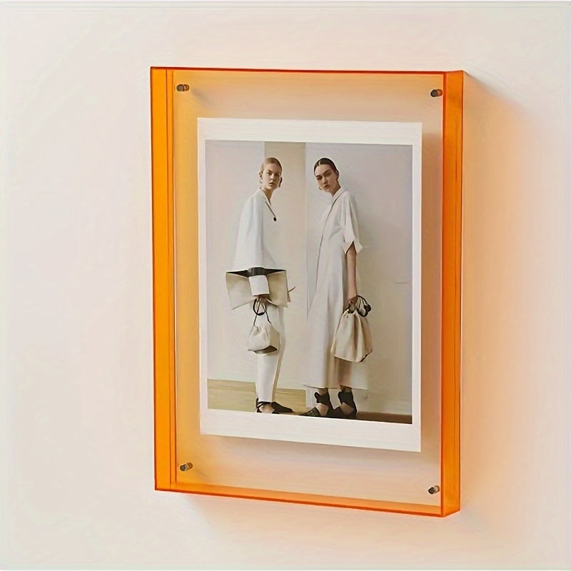 Vibrant transparent acrylic photo frame colorful modern display for wall or desk decor