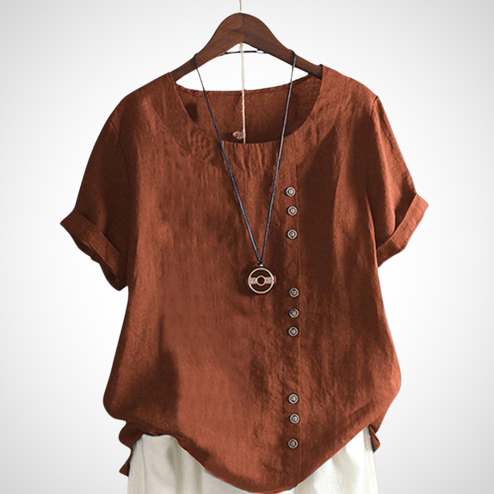 Women's Sonia elegant airy blouse, lightweight breathable artisanal fabric, sophisticated silhouette multiple colors
