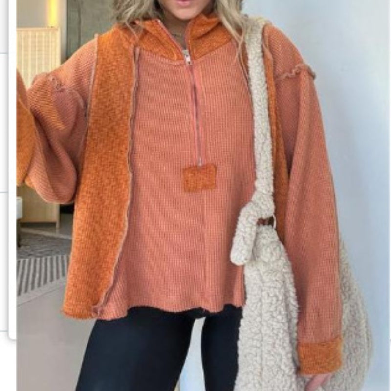 Women's cozy knit sweater irregular asymmetric hem long sleeve fall winter top