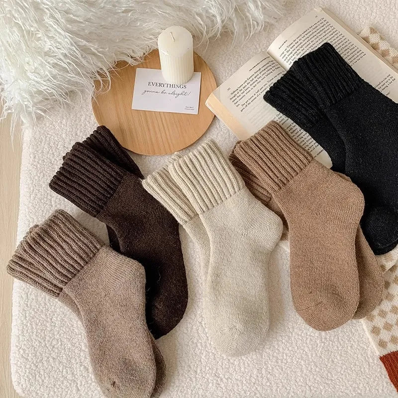 Sienna Comfort Fit Crew Socks Five-Piece Set | Solid Ribbed Cuff Crew Socks - Urbann-Vibe
