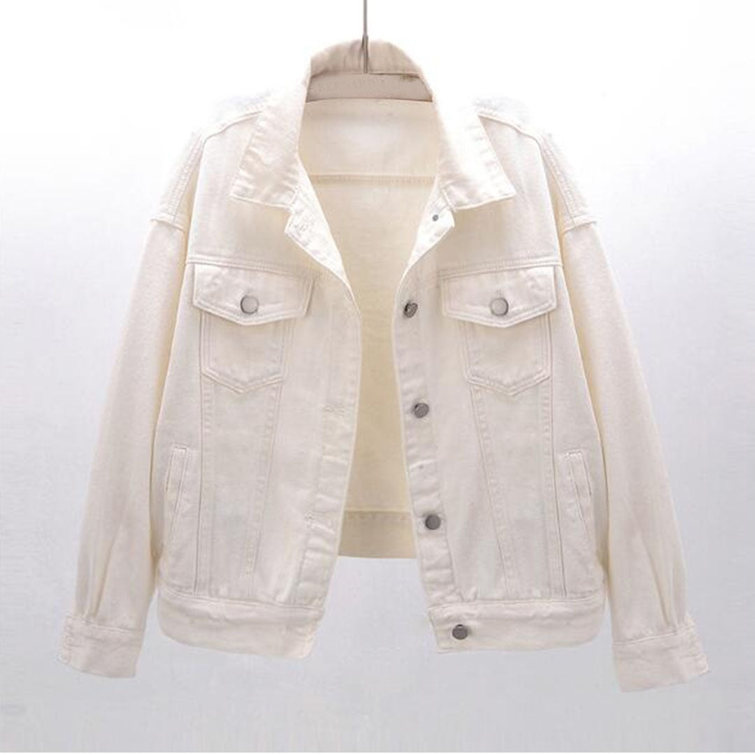 Women's relaxed casual jacket elegant button closure versatile everyday work city wear