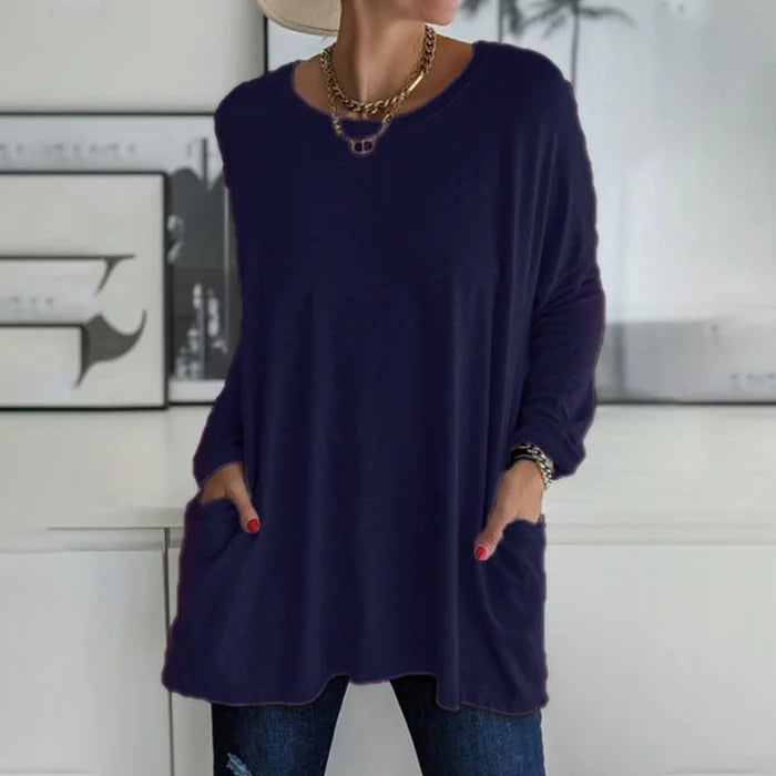 Ruby | Women's Oversized Long Sleeve Tunic Top with Pockets