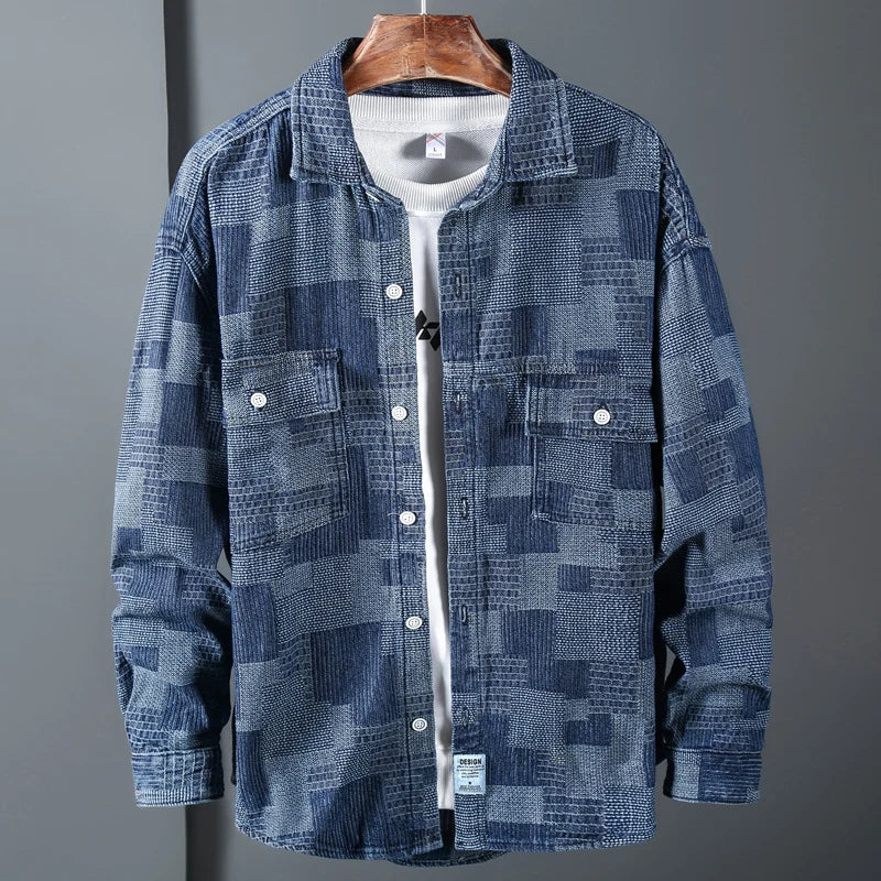 Men's casual urban jacket relaxed fit with refined details and dual front pockets for everyday style
