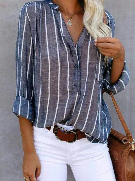 Women's Lina spring blouse flattering silhouette intricate patterned fabric elegant contemporary style