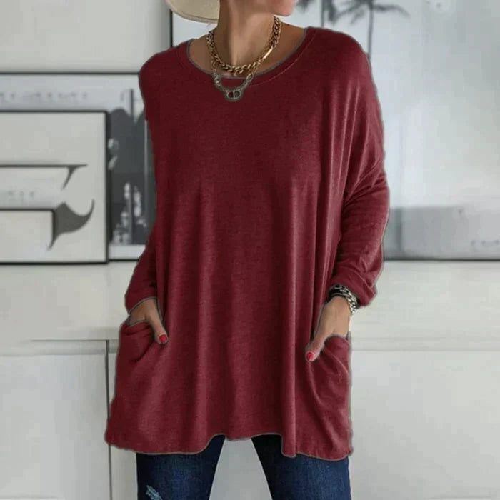 Ruby | Women's Oversized Long Sleeve Tunic Top with Pockets