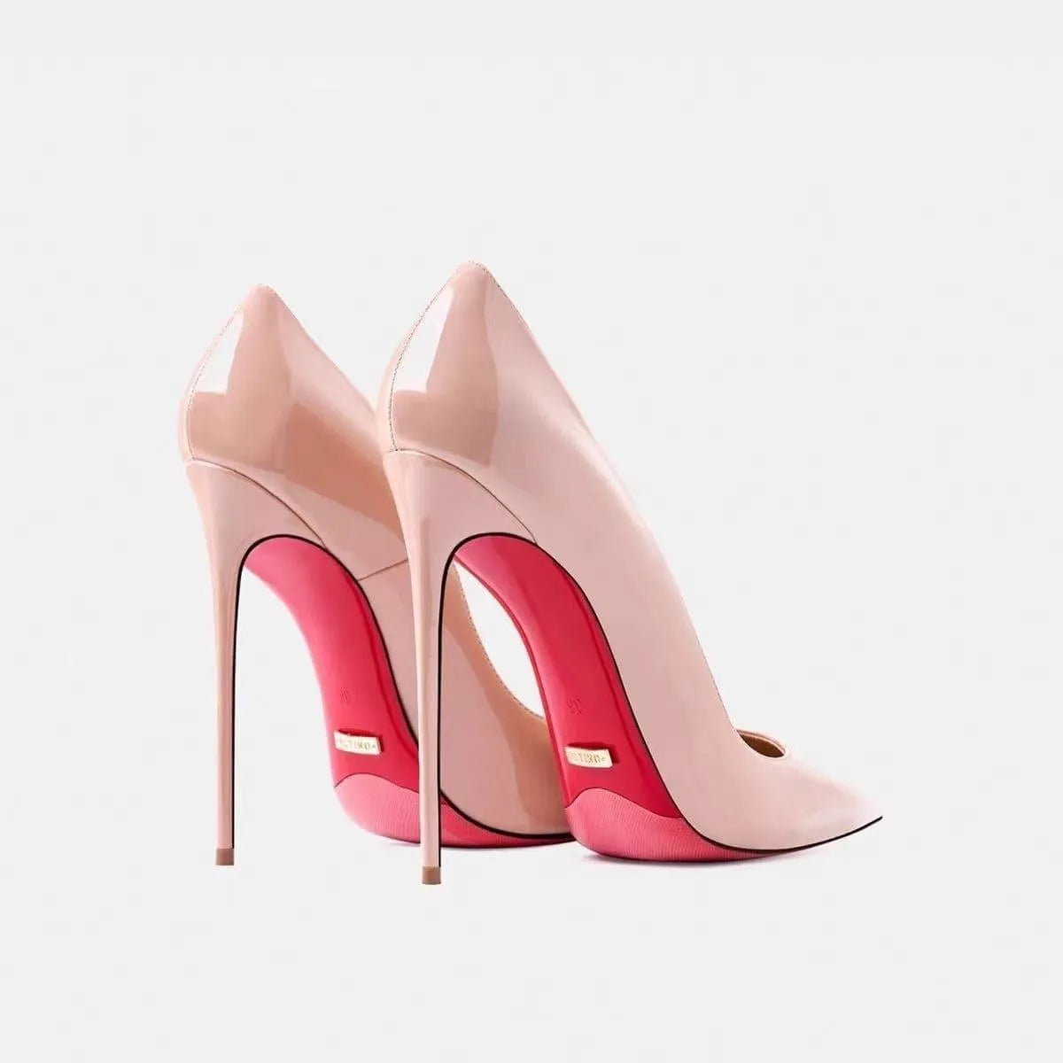 Black patent leather stiletto heels 12cm heel height elegant comfort soft sole everyday wear