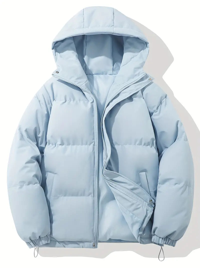 Women's short fitted down jacket with hood in urban style, lightweight warmth for city wear