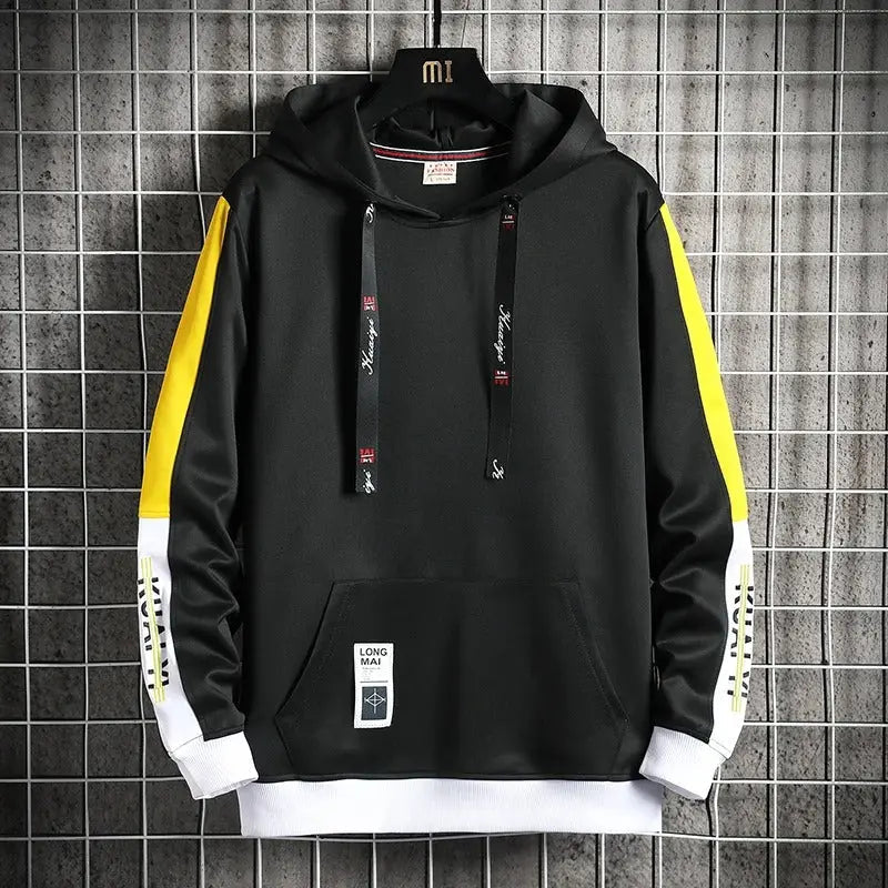 Apollo unisex relaxed fit hoodie with bold color accents, adjustable drawstring hood and kangaroo pocket