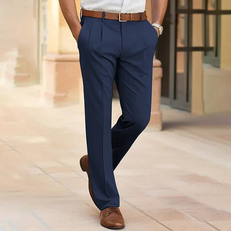 Men's casual business pants modern slim fit tailored trousers with all-day comfort stretch fabric