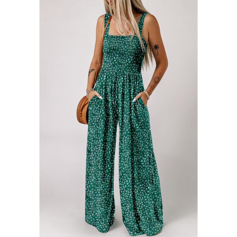 Kaitlyn women's floral wide-leg jumpsuit flowing silhouette elegant spring one-piece chic day-to-night