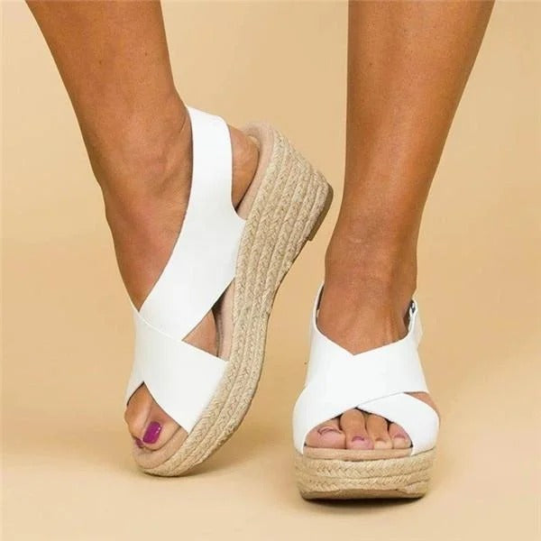 Paloma | Women's Espadrille Wedge Sandals with Cross Straps