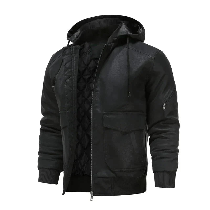 Benoit olive tactical jacket structured fit asymmetrical zip all-weather urban professional outerwear