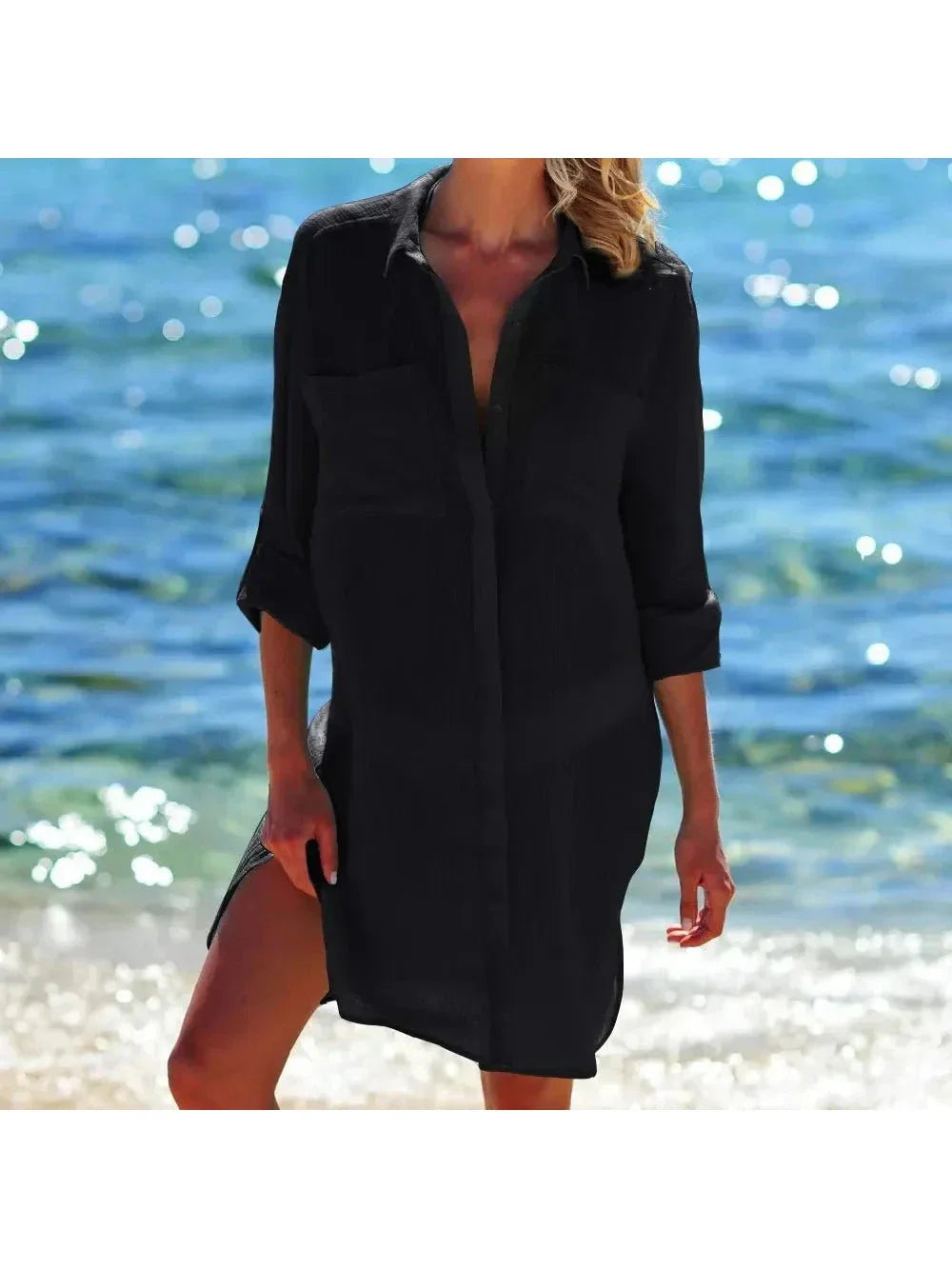 Florence women's beach cover-up dress lightweight silky breathable vacation layer effortless seaside style
