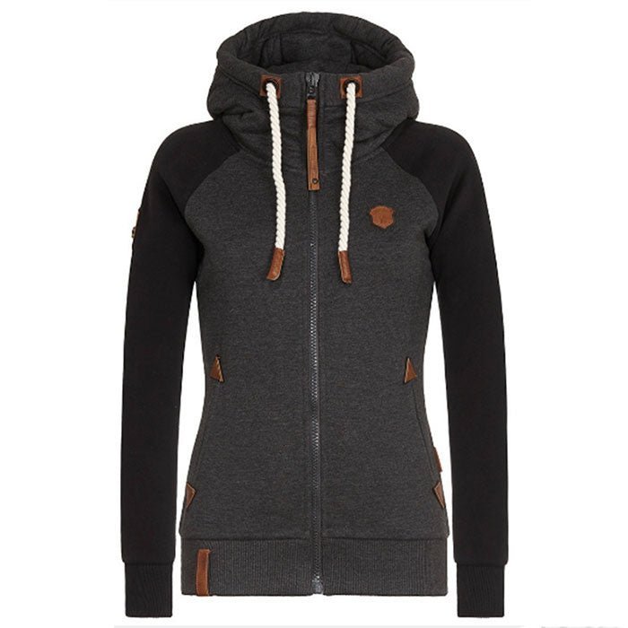 Women's elegant hoodie in black pink or light blue relaxed silhouette versatile everyday comfort style