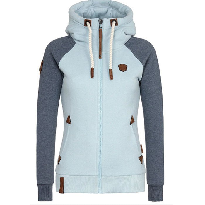 Women's elegant everyday hoodie in black, soft pink or light blue, relaxed versatile fit for fashionable style