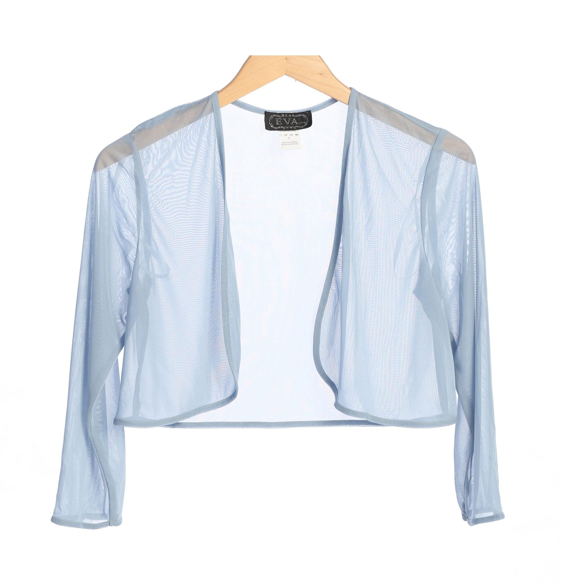 Women's black chiffon bolero jacket long sleeve elegant formal cover-up for weddings