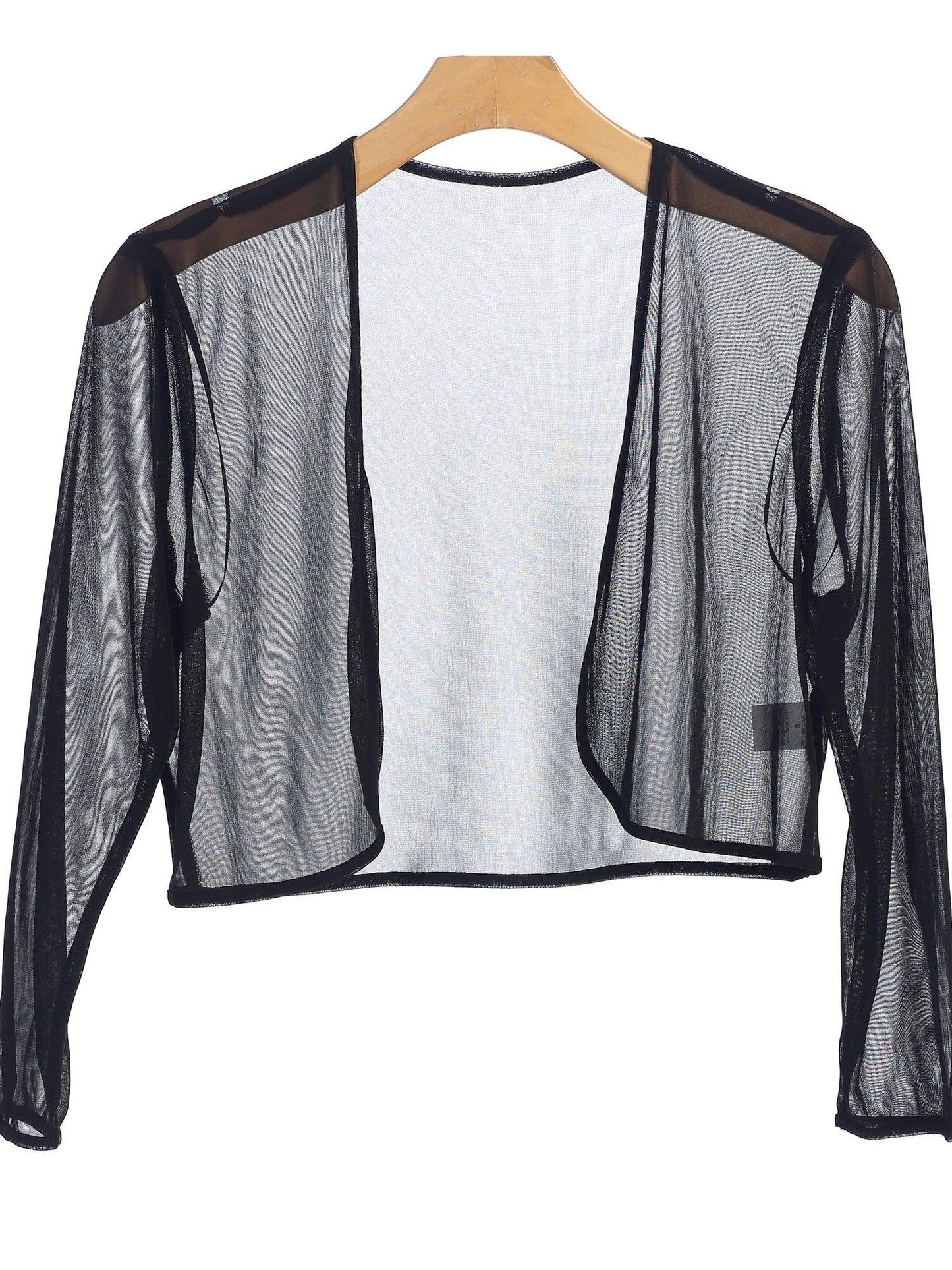 Women's black chiffon bolero jacket long sleeve elegant formal cover-up for weddings