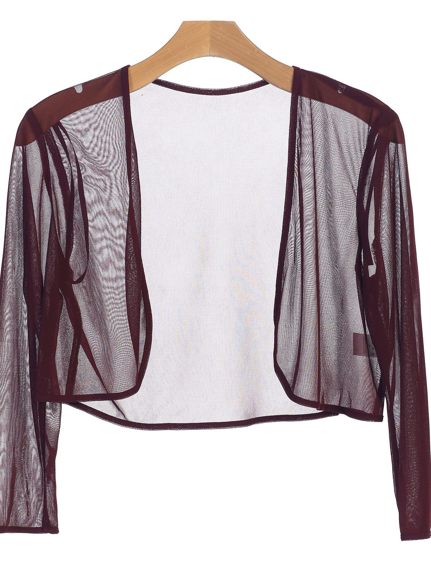 Women's chiffon bolero jacket long sleeve elegant formal cover-up lightweight sheer overlay