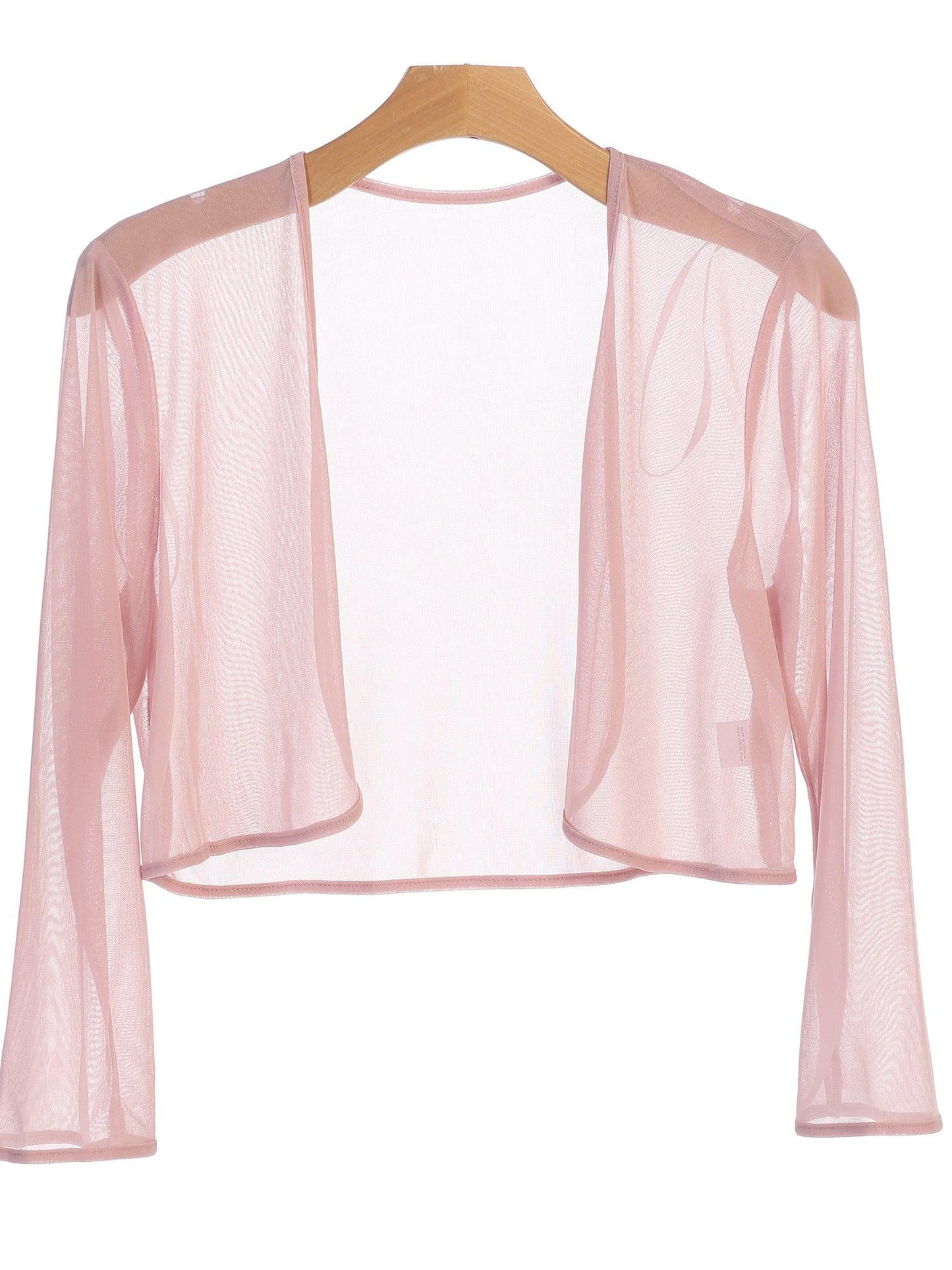Women's chiffon bolero jacket long sleeve elegant formal cover lightweight sheer overlay