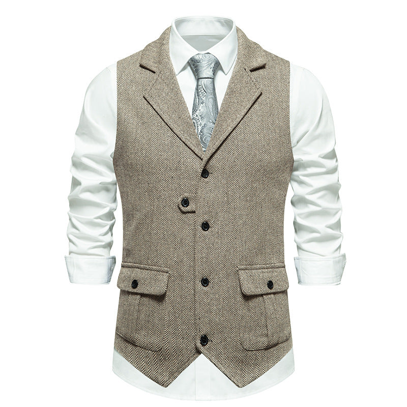 Men's tailored fit smart casual office vest structured design for professional versatile wear