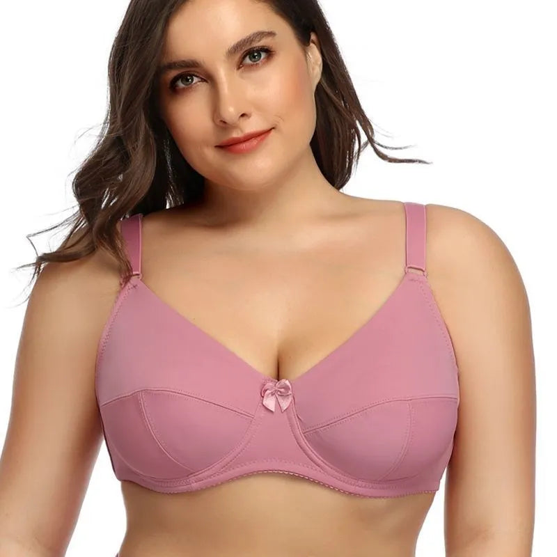 Plus size full coverage underwire bra, unpadded elastane stretch for natural silhouette support