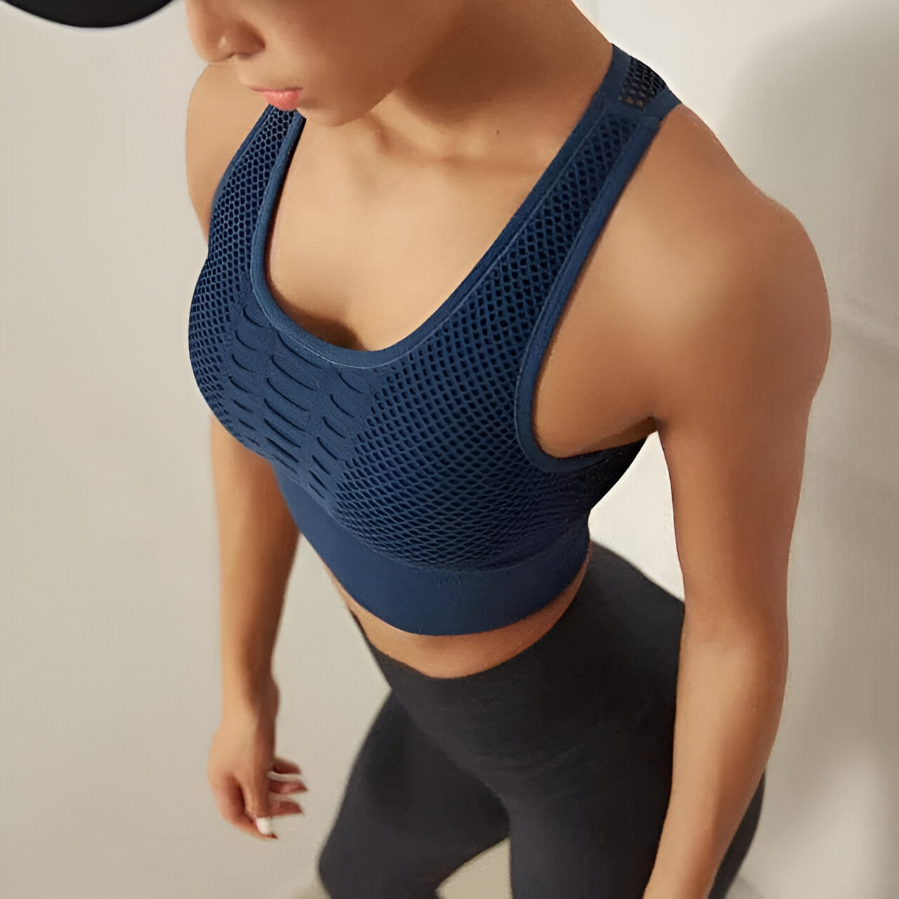 Women's seamless padded racerback sports bra high support breathable design for training and yoga