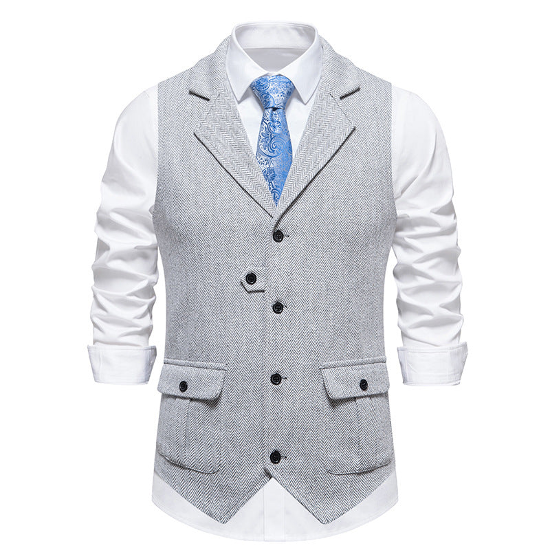 Men's tailored office vest smart casual structured fit professional slim silhouette versatile formal wear
