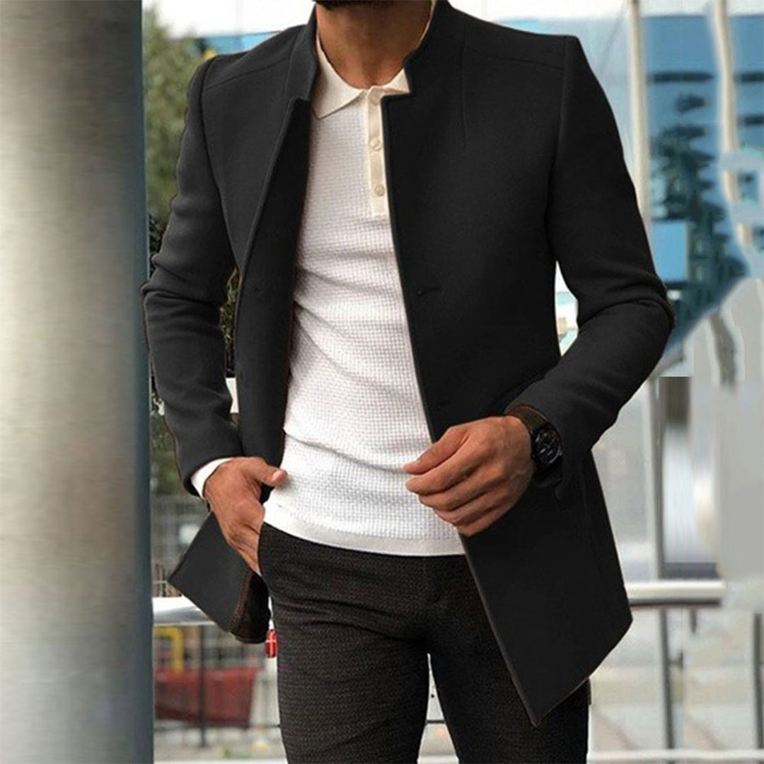 Matthew mens slim fit camel winter coat sharp tailored silhouette for professional style