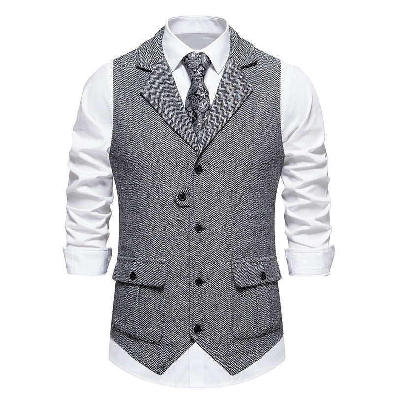 Men's navy tailored office vest structured slim fit smart casual professional design