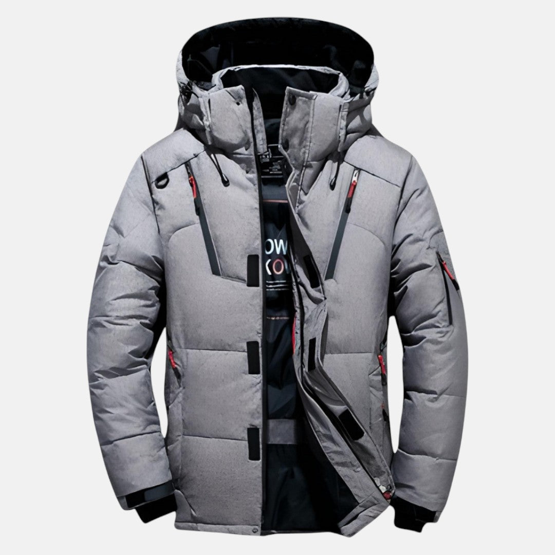 Men's Benjamin winter parka hooded regular fit padded hip-length warm coat with zipper pockets