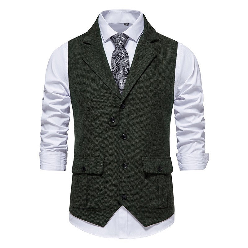 Men's tailored fit smart casual office vest structured design professional sleek silhouette