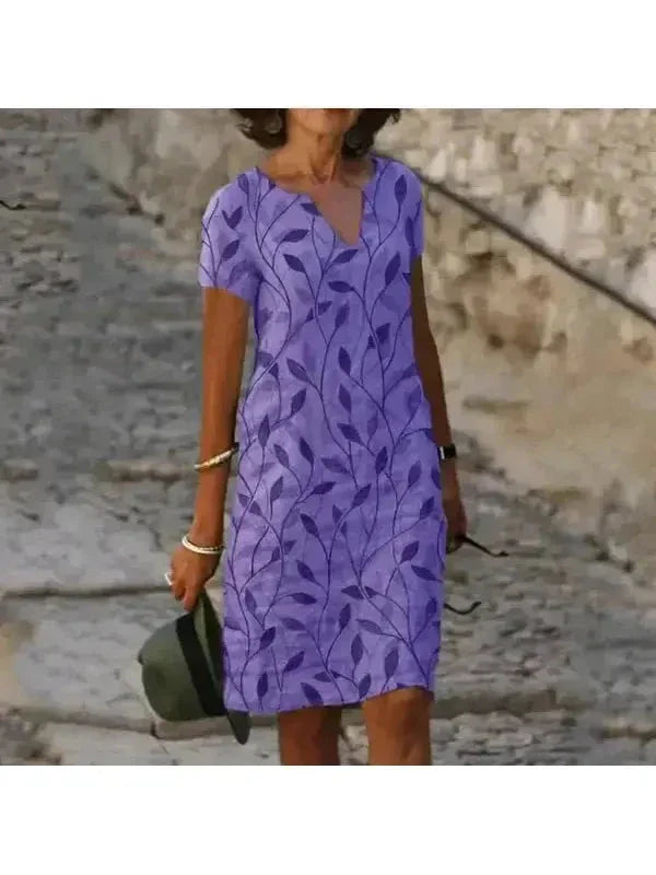 Women's Galina floral print shift dress, casual elegant breathable everyday style