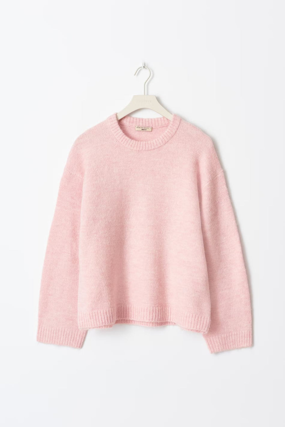 Oversized soft knit pullover sweater with balloon sleeves in cozy warm fabric for women