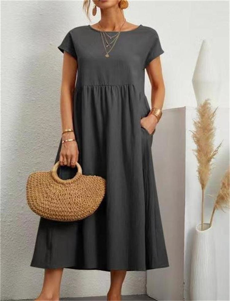 Charlotte lightweight summer dress women flowy breathable polyester flattering silhouette effortless chic warm days